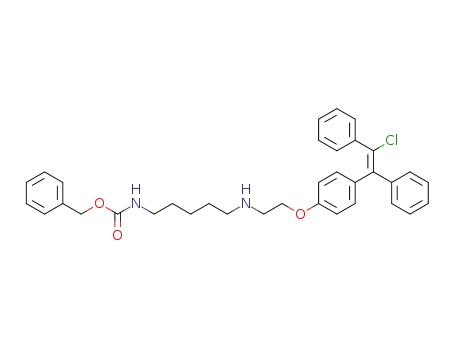 Carbamic acid,
[5-[[2-[4-(2-chloro-1,2-diphenylethenyl)phenoxy]ethyl]amino]pentyl]-,
phenylmethyl ester, (E)-