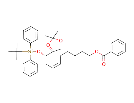 Molecular Structure of 100311-71-5 (11-O-benzoyl-3-O-(tert-butyldiphenylsilyl)-1,2-bis-O-(1-methylethylidene)-5-undecene-1,2(R),3(S),11-tetrol)