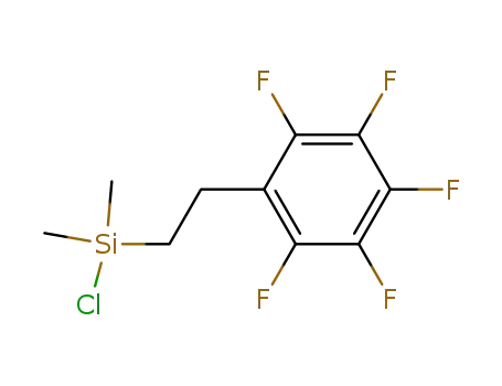 Molecular Structure of 13235-88-6 (Silane, chlorodimethyl[2-(pentafluorophenyl)ethyl]-)