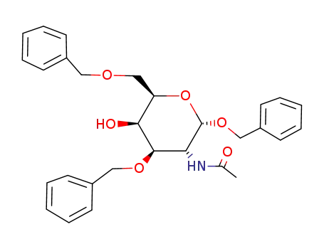 Molecular Structure of 75869-83-9 (benzyl 2-acetamido-3,6-di-O-benzyl-2-deoxy-α-D-galactopyranoside)