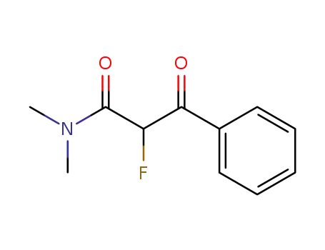 Molecular Structure of 154353-55-6 (Benzenepropanamide, alpha-fluoro-N,N-dimethyl-beta-oxo- (9CI))