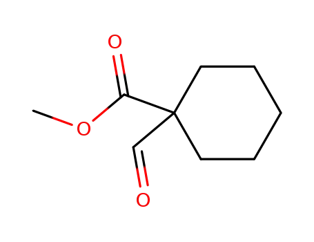 Molecular Structure of 84393-05-5 (Cyclohexanecarboxylic acid, 1-formyl-, methyl ester)