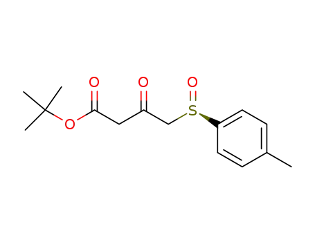 Molecular Structure of 142176-64-5 (Butanoic acid, 4-[(4-methylphenyl)sulfinyl]-3-oxo-, 1,1-dimethylethyl
ester, (R)-)