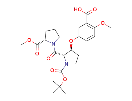 Methyl Ester of N-<3-<<3-Carboxy-4-methoxyphenyl>oxy>-N-(tert-butoxycarbonyl)-(2S,3S)-prolyl>-(S)-proline