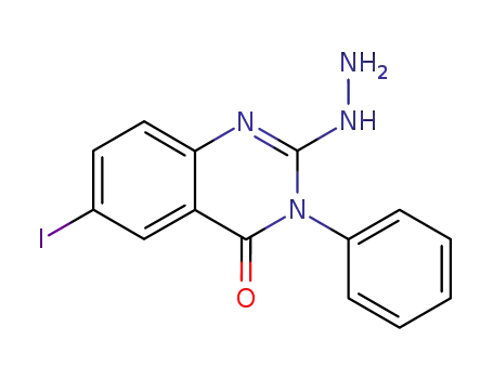 Molecular Structure of 77747-22-9 (2,4(1H,3H)-Quinazolinedione, 6-iodo-3-phenyl-, 2-hydrazone)