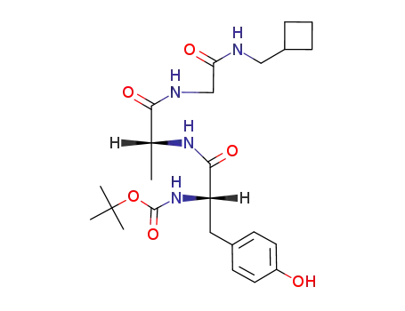Molecular Structure of 74814-33-8 (Boc-Tyr(OH)-D-Ala-Gly-(aminomethyl)cyclobutane)