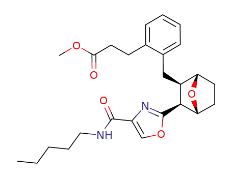 <1S-(1α,2α,3α,4α)>-2-<<3-<4-<(pentylamino)carbonyl>-2-oxazolyl>-7-oxabicyclo<2.2.1>hept-2-yl>methyl>benzenepropanoic acid methyl ester