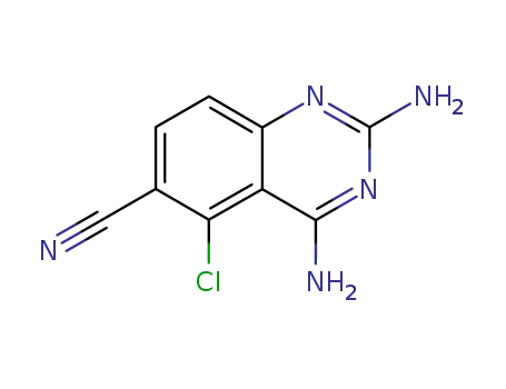Molecular Structure of 18917-75-4 (6-Quinazolinecarbonitrile, 2,4-diamino-5-chloro-)