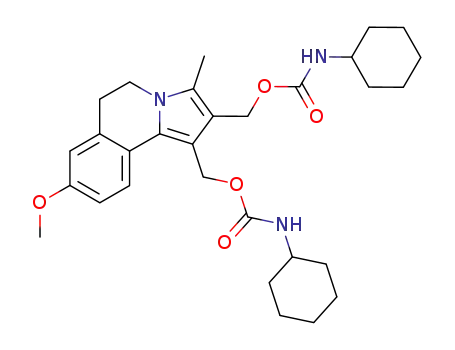 Molecular Structure of 91523-56-7 ((8-methoxy-3-methyl-5,6-dihydropyrrolo[2,1-a]isoquinoline-1,2-diyl)dimethanediyl bis(cyclohexylcarbamate))