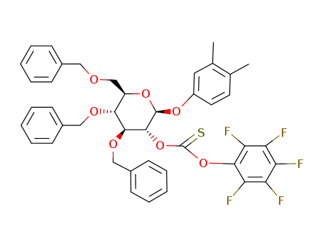 3,4-dimethylphenyl 3,4,6-tri-O-benzyl-2-O-<(pentafluorophenoxy)thiocarbonyl>-β-D-glucopyranoside