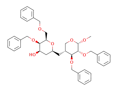 (2R,3R,4R,6S)-3-Benzyloxy-2-benzyloxymethyl-6-((3R,4S,5R,6S)-4,5-bis-benzyloxy-6-methoxy-tetrahydro-pyran-3-ylmethyl)-tetrahydro-pyran-4-ol