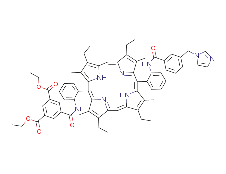 trans-5-<o-<m-(α-N-imidazolyl)toluamido>phenyl>-15-<o-<3,5-bis(ethoxycarbonyl)benzamido>phenyl>-2,8,12,18-tetraethyl-3,7,13,17-tetramethylporphyrin