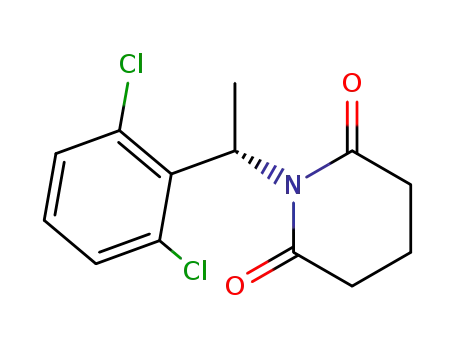 Molecular Structure of 126035-17-4 (1-<(1S)-1-(2,6-Dichlorophenyl)ethyl>glutarimide)