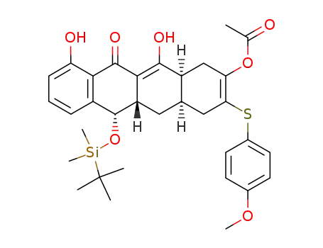 10,12-dihydroxy-2-acetoxy-6-(tert-butyldimethylsiloxy)-3-((4'-methoxyphenyl)thio)-11-oxo-1,4,4a(R*),5,5a(S*),6(S*),11,12a(S*)-octahydronaphthacene