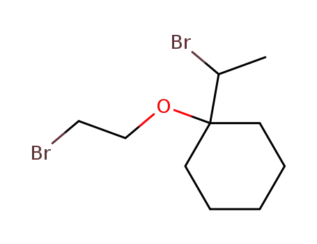 Molecular Structure of 88738-95-8 (Cyclohexane, 1-(2-bromoethoxy)-1-(1-bromoethyl)-)