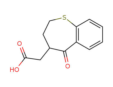 Molecular Structure of 118288-39-4 (1-Benzothiepin-4-acetic acid, 2,3,4,5-tetrahydro-5-oxo-)