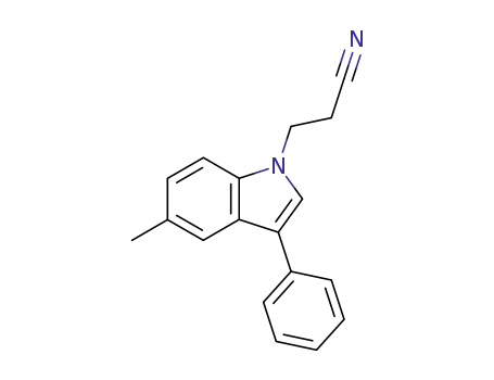 Molecular Structure of 101205-17-8 (1H-Indole-1-propanenitrile, 5-methyl-3-phenyl-)