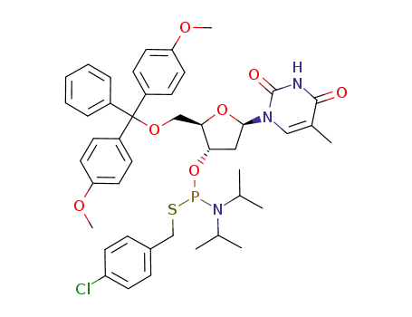 O-<5'-O-(4,4'-dimethoxytrityl)thymidin-3'-yl> S-(4-chlorobenzyl) N,N-diisopropylphosphorothioamidite