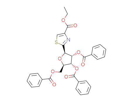 ethyl 2-[3,4-dibenzoyloxy-5-(benzoyloxymethyl)oxolan-2-yl]-1,3-thiazole-4-carboxylate cas  60084-09-5