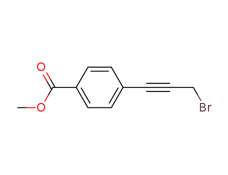 Molecular Structure of 61266-35-1 (Benzoic acid, 4-(3-bromo-1-propynyl)-, methyl ester)