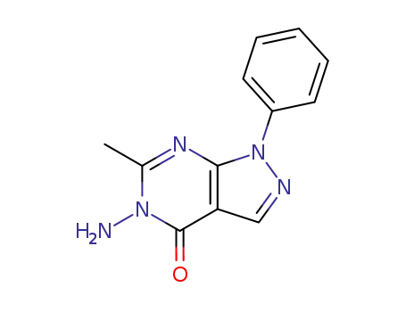Molecular Structure of 64257-07-4 (5-amino-6-methyl-1-phenyl-1,5-dihydro-4H-pyrazolo[3,4-d]pyrimidin-4-one)