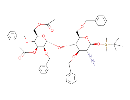 tert-butyldimethylsilyl-2-azido-3,6-di-O-benzyl-2-deoxy-4-O-(3,6-di-O-acetyl-2,4-di-O-benzyl-α-D-mannopyranosyl)-β-D-glucopyranoside