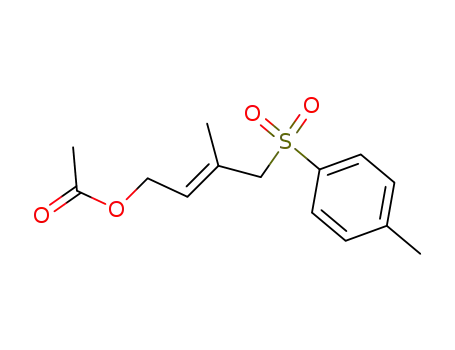 Molecular Structure of 59830-32-9 (2-Buten-1-ol, 3-methyl-4-[(4-methylphenyl)sulfonyl]-, acetate, (E)-)