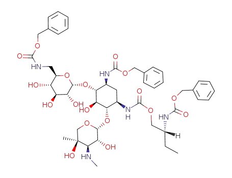 Molecular Structure of 73352-67-7 ((2R)-3,6'-bis-N-benzyloxycarbonyl-1-N-(2-benzyloxycarbonylaminobutyloxycarbonyl)gentamicin B)