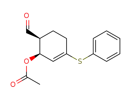 Molecular Structure of 90083-86-6 (3-Cyclohexene-1-carboxaldehyde, 2-(acetyloxy)-4-(phenylthio)-, cis-)
