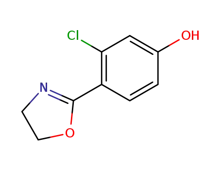 Molecular Structure of 105639-28-9 (Phenol, 3-chloro-4-(4,5-dihydro-2-oxazolyl)-)
