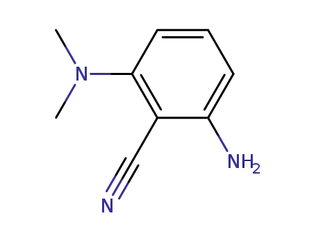 Molecular Structure of 63365-11-7 (Benzonitrile,  2-amino-6-(dimethylamino)-)