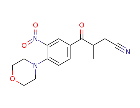 Molecular Structure of 103585-31-5 (4-(4-morpholino-3-nitrophenyl)-4-oxo-3-methylbutyronitrile)