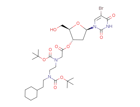 5-bromo-2'-deoxyuridine 3'-<N-(1,1-dimethylethoxycarbonyl)-N-<2-<N-(1,1-dimethylethoxycarbonyl)-N-(2-cyclohexylethyl)amino>ethyl>glycyl ester>