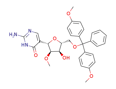 Molecular Structure of 133648-45-0 (2'-O-methyl-5'-O-(dimethoxytrityl)pseudoisocytidine)