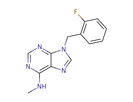 Molecular Structure of 101155-02-6 (9-(2-fluorobenzyl)-6-(methylamino)-9H-purine)