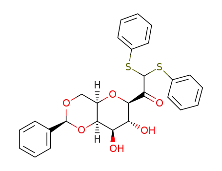 1-((2S,4aR,6R,7R,8R,8aR)-7,8-Dihydroxy-2-phenyl-hexahydro-pyrano[3,2-d][1,3]dioxin-6-yl)-2,2-bis-phenylsulfanyl-ethanone