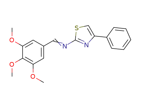 Molecular Structure of 23937-97-5 (4-Phenyl-2-[(3,4,5-trimethoxybenzylidene)amino]thiazole)