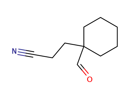 Molecular Structure of 58886-81-0 (Cyclohexanepropanenitrile, 1-formyl-)