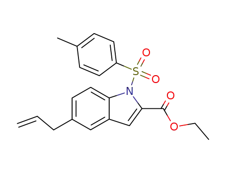 Molecular Structure of 104699-50-5 (5-Allyl-1-(toluene-4-sulfonyl)-1H-indole-2-carboxylic acid ethyl ester)