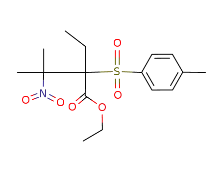 Molecular Structure of 77218-66-7 (2-Ethyl-3-methyl-3-nitro-2-(toluene-4-sulfonyl)-butyric acid ethyl ester)
