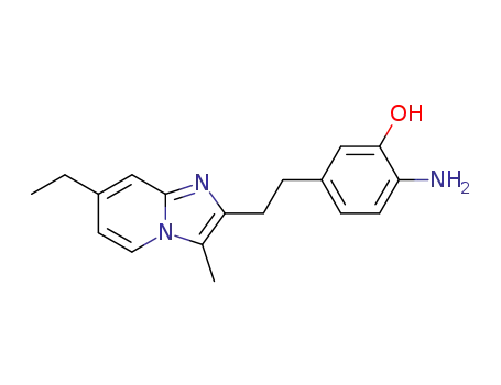 Molecular Structure of 128618-65-5 (Phenol, 2-amino-5-[2-(7-ethyl-3-methylimidazo[1,2-a]pyridin-2-yl)ethyl]-)