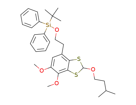 tert-Butyl-{2-[6,7-dimethoxy-2-(3-methyl-butoxy)-benzo[1,3]dithiol-4-yl]-ethoxy}-diphenyl-silane