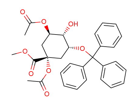 Methyl 1,5-O-diacetyl-3-O-trityl-(-)-quinate