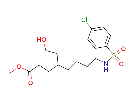 Octanoic acid, 8-[[(4-chlorophenyl)sulfonyl]amino]-4-(2-hydroxyethyl)-,
methyl ester