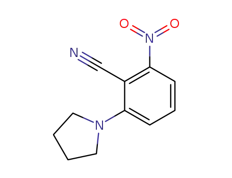 Molecular Structure of 63404-54-6 (Benzonitrile, 2-nitro-6-(1-pyrrolidinyl)-)