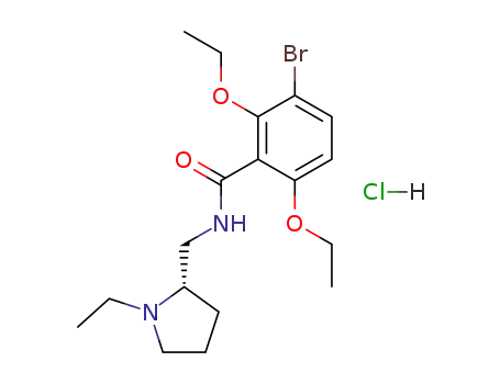 Molecular Structure of 82935-30-6 ((S)-(-)-2-((3-Bromo-2,6-diethoxybenzamido)methyl)-1-ethylpyrrolidine h ydrochloride)
