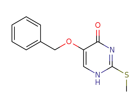 Molecular Structure of 4874-30-0 (5-(Benzyloxy)-2-(Methylthio)-4-pyriMidinol)