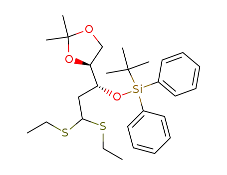 tert-Butyl-[(R)-1-((S)-2,2-dimethyl-[1,3]dioxolan-4-yl)-3,3-bis-ethylsulfanyl-propoxy]-diphenyl-silane