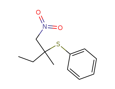 Molecular Structure of 109585-25-3 (Benzene, [[1-methyl-1-(nitromethyl)propyl]thio]-)