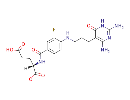 N-<4-<<3-(2,4-diamino-1,6-dihydro-6-oxo-5-pyrimidinyl)propyl>amino>-3-fluorobenzoyl>-L-glutamic acid